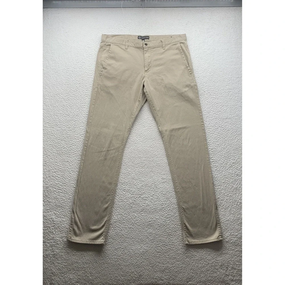 Empyre Skeletor Pants Mens 37x33 (Tag 36) Tapered Slim Stretch Khaki Beige Skate